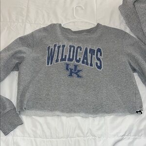 47 Gray and Blue Wildcats Cropped Sweatshirt